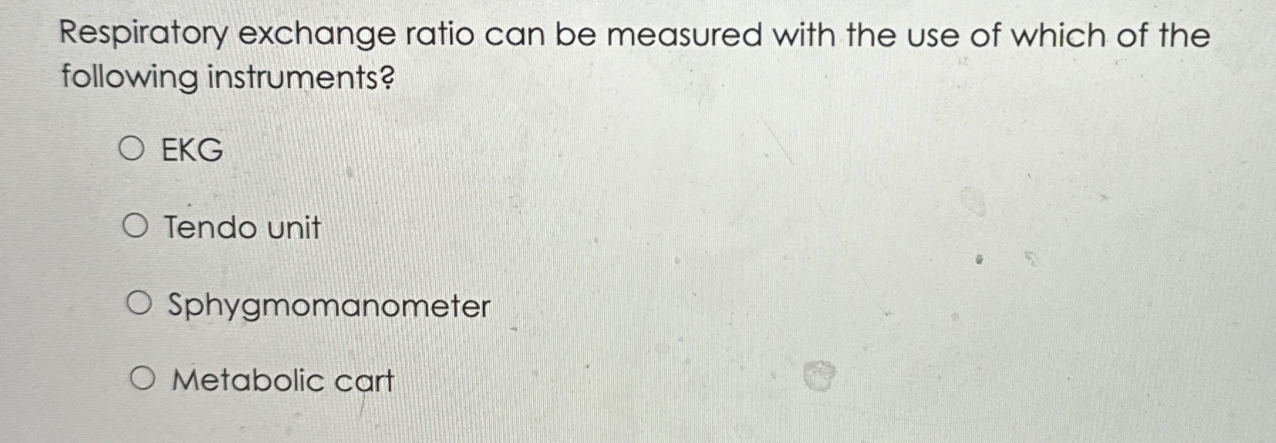Solved Respiratory exchange ratio can be measured with the | Chegg.com