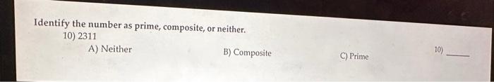 is 10 a prime number composite or neither