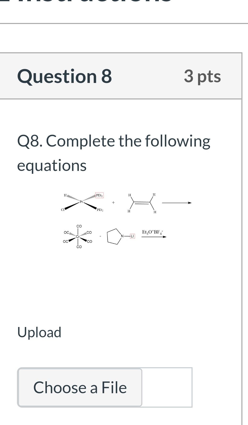 Solved Question 8 3 pts Q8. Complete the following equations | Chegg.com