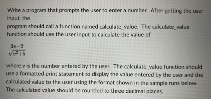 Solved Write a program that prompts the user to enter a | Chegg.com
