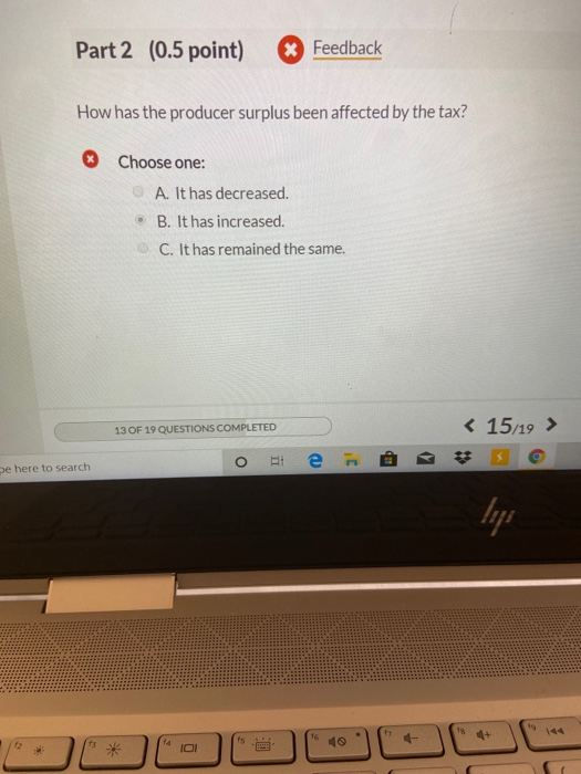 Solved 1st attempt See Hint Part 1 (0.5 point) A tax on a | Chegg.com