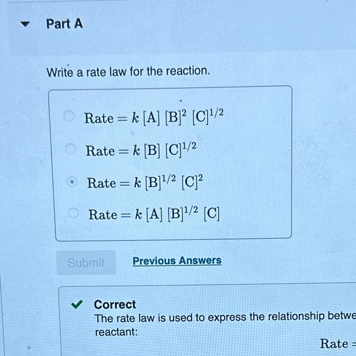 Solved A Reaction In Which A,B, And C React To Form Products | Chegg.com