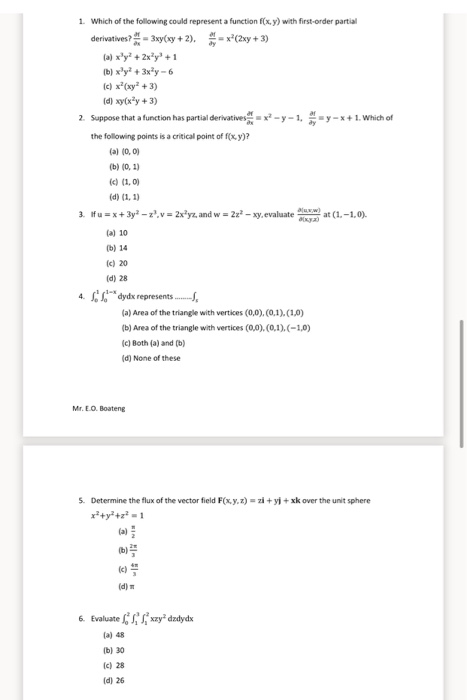 Solved 1 Which Of The Following Could Represent A Function Chegg Com