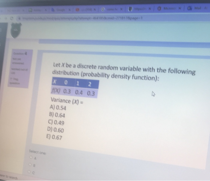Solved Mit Let X be a discrete random variable with the | Chegg.com