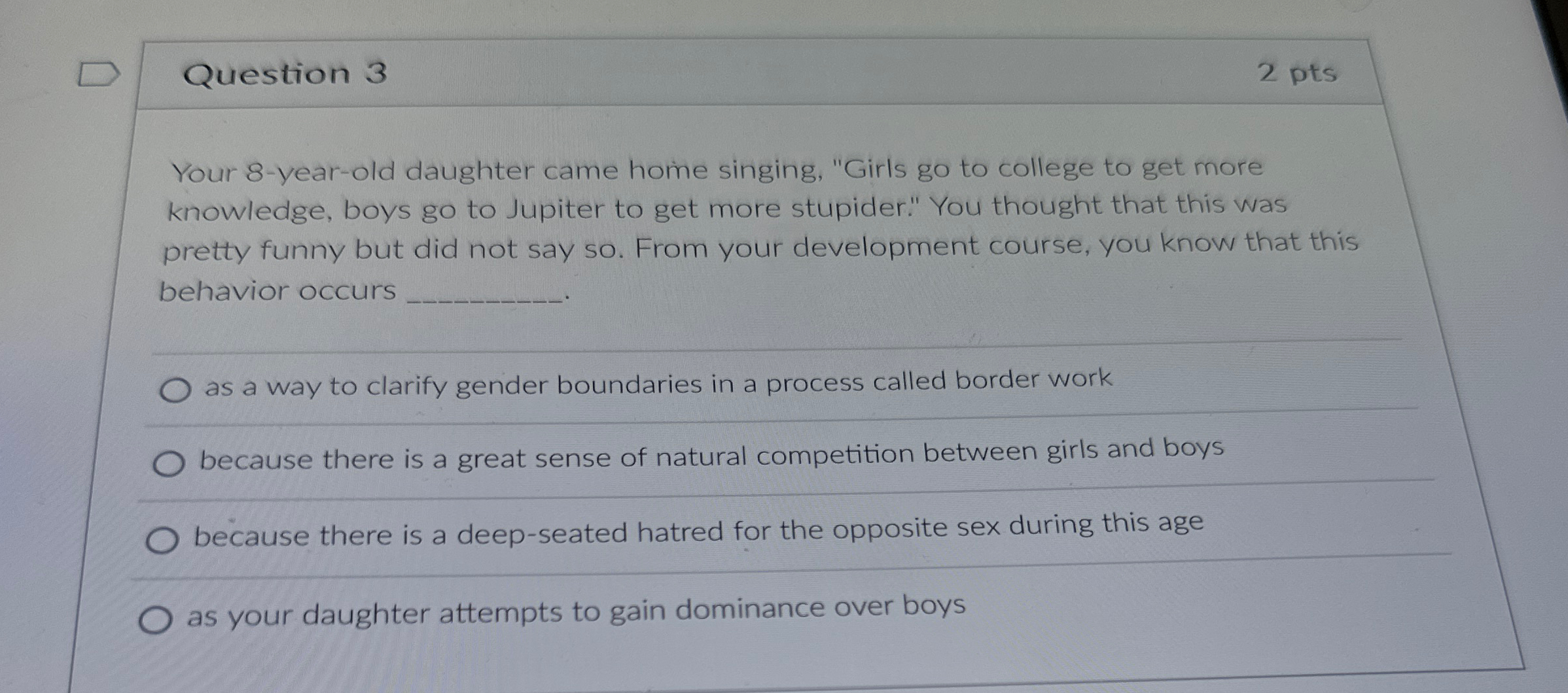 Solved Question 32 ﻿ptsYour 8-year-old daughter came home | Chegg.com