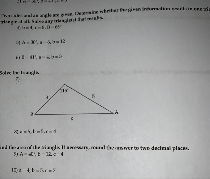 How to Solve the Triangle with A=30°, b=40, and a=10?