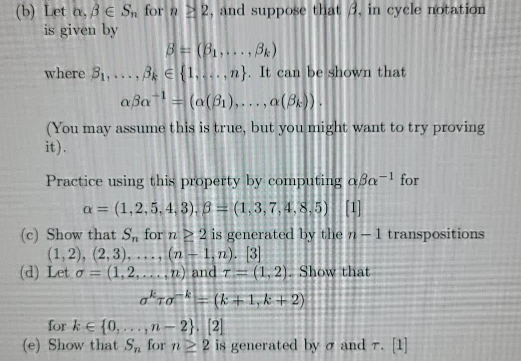 Solved (b) Let A, B E Sn For 1 >2, And Suppose That 8, In | Chegg.com