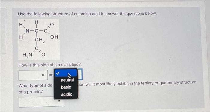 Solved Use The Following Structure Of An Amino Acid To | Chegg.com