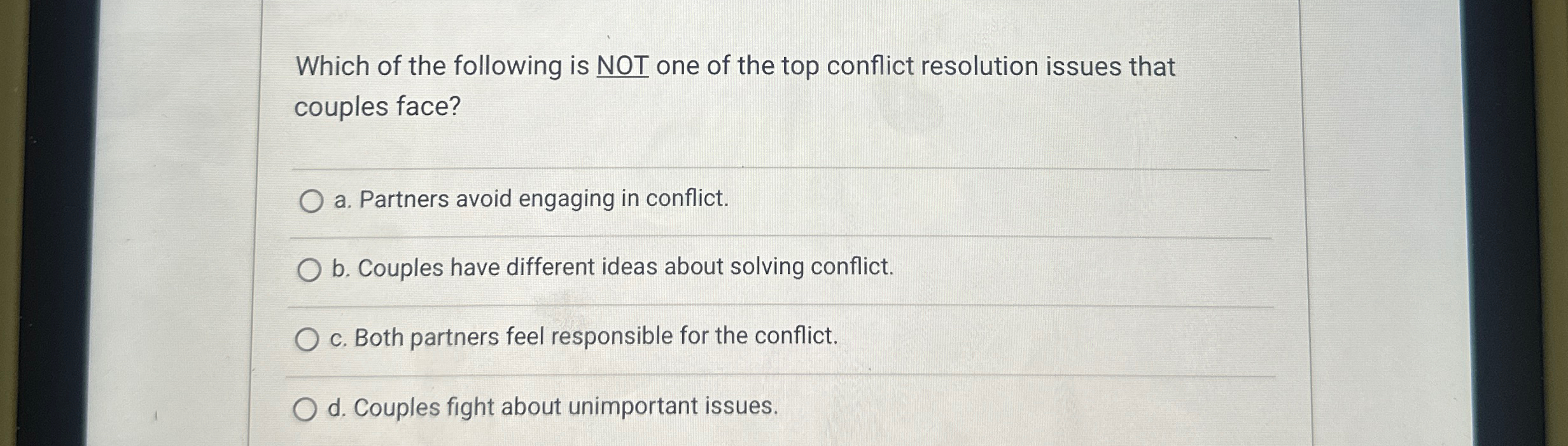 Solved Which of the following is NOT one of the top conflict | Chegg.com