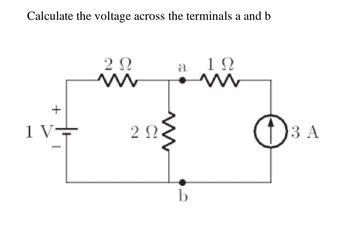 Solved Calculate the voltage across the terminals a and b | Chegg.com