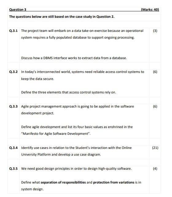 Solved Question 3 The questions below are still based on the | Chegg.com