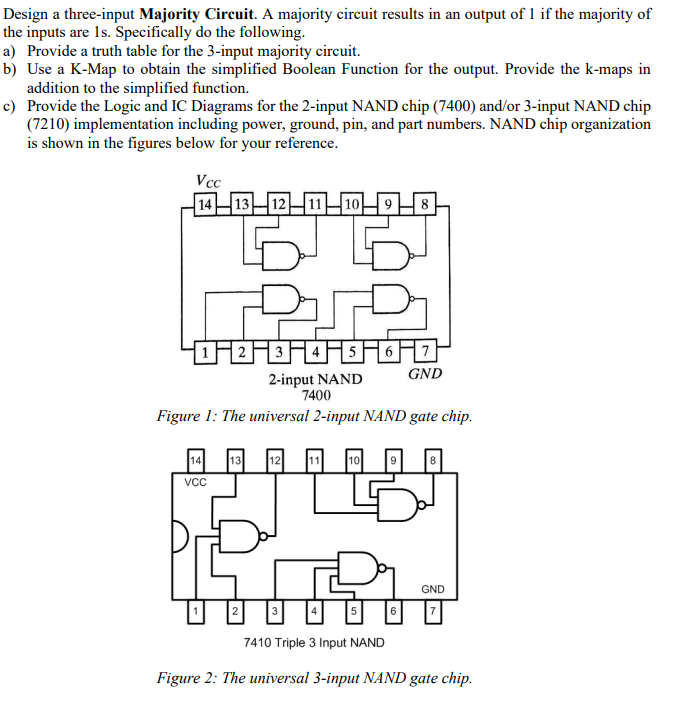 Solved Design a three-input Majority Circuit. A majority | Chegg.com