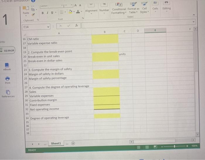Solved Ch. 5 Excel Simulation 1 JPL.Inchas provided its