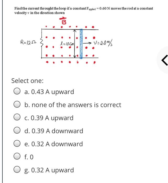 Solved Find The Current Throught The Loop If A Constant F Chegg Com