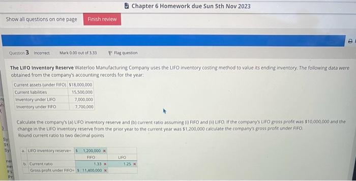 Solved The LIFO Inventory Reserve Waterloo Manufacturing | Chegg.com