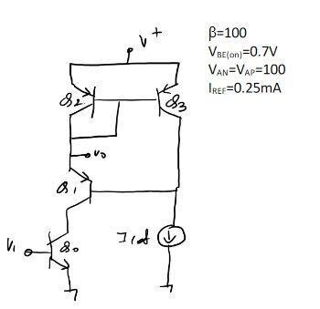 Solved B=100 VBE/on;=0.7V VAN=VAP=100 TREF=0.25mA கட் 83 V. | Chegg.com