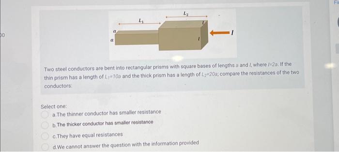 Solved Two steel conductors are bent into rectangular prisms | Chegg.com