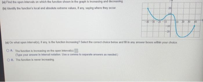 Solved (a) Find the open intervals on which the function | Chegg.com
