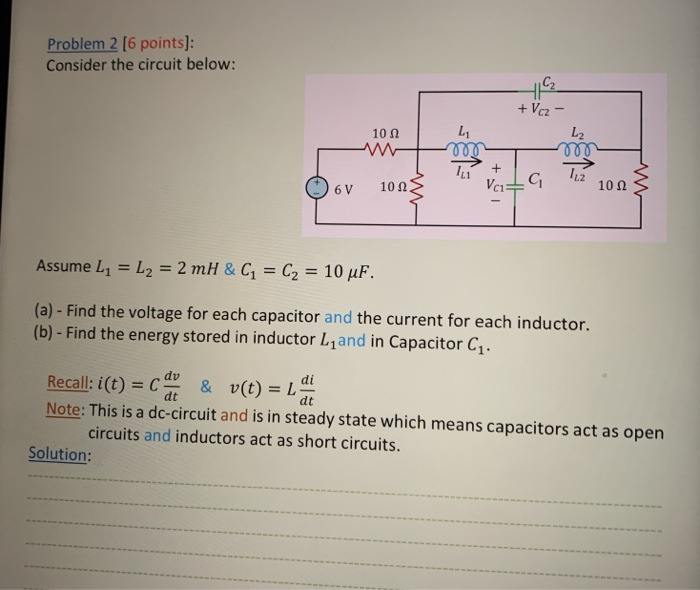 Solved Problem 2 [6 points]: Consider the circuit below: + | Chegg.com