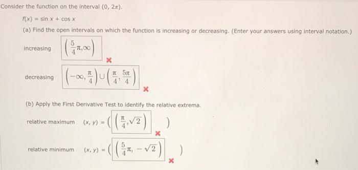 Solved Consider the function on the interval (0,2x). F(x) = | Chegg.com