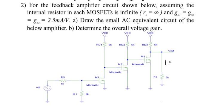 Solved 1) For the BJT cascade amplifier of the circuit below | Chegg.com