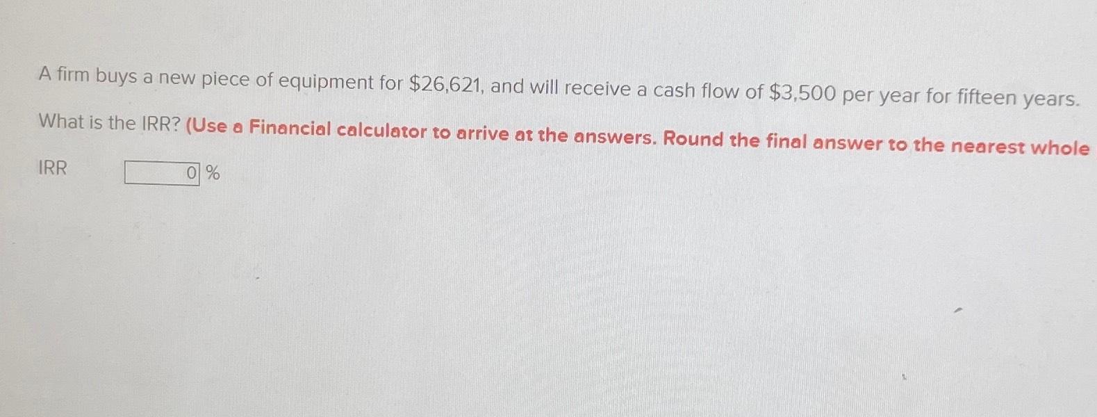 Solved A firm buys a new piece of equipment for 26,621,