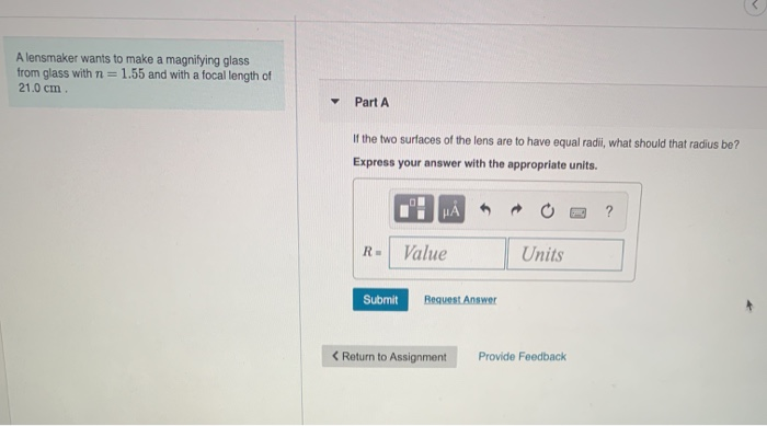 Solved A lensmaker wants to make a magnifying glass from | Chegg.com