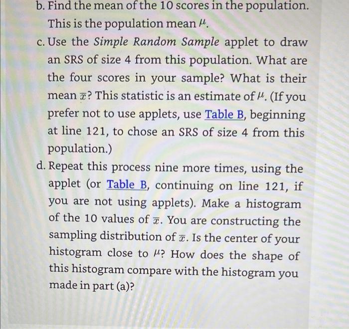 Solved 15 7 generating a sampling distribution applet let s chegg