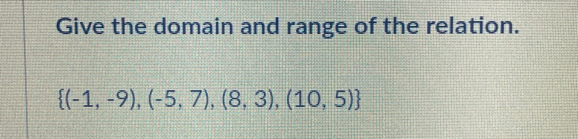 Solved Give the domain and range of the | Chegg.com
