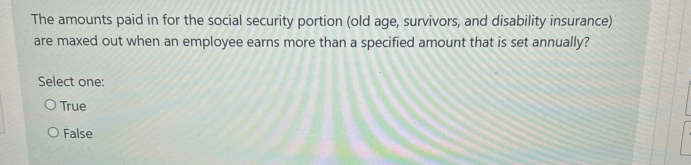 Solved The amounts paid in for the social security portion | Chegg.com