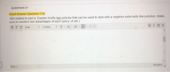 Solved QUESTION 31 Short Answer Question 3 b) Not related to | Chegg.com