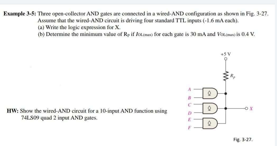 Solved Example 3-5: Three open-collector AND gates are | Chegg.com