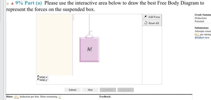 Solved 9% Part (b) Please use the interactive area below to | Chegg.com