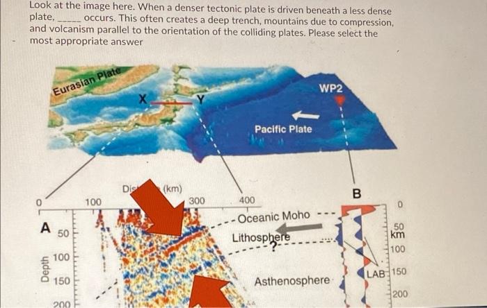 Solved Look At The Image Here. When A Denser Tectonic Plate 