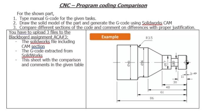 Solved For the shown part, 1. Type manual G-code for the | Chegg.com