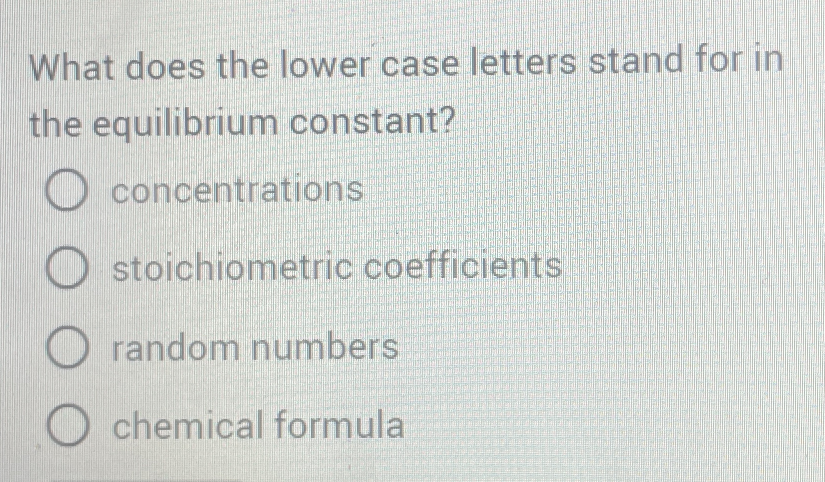 Solved What does the lower case letters stand for in the