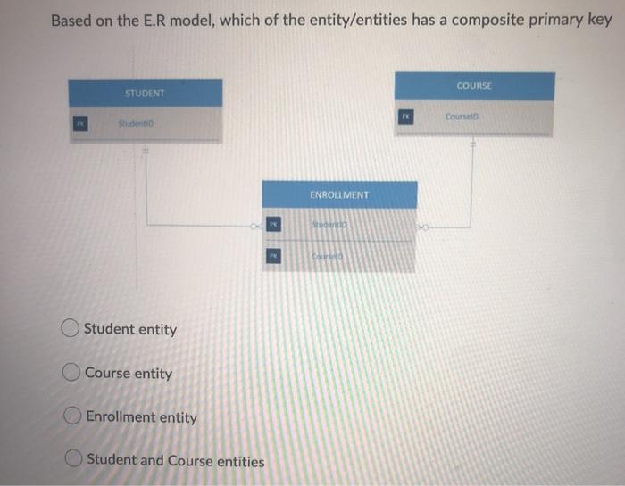 Solved Based On The E.R Model, Which Of The Entity/entities | Chegg.com