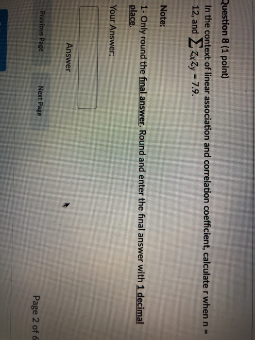 Solved Question 8 (1 point) In the context of linear | Chegg.com