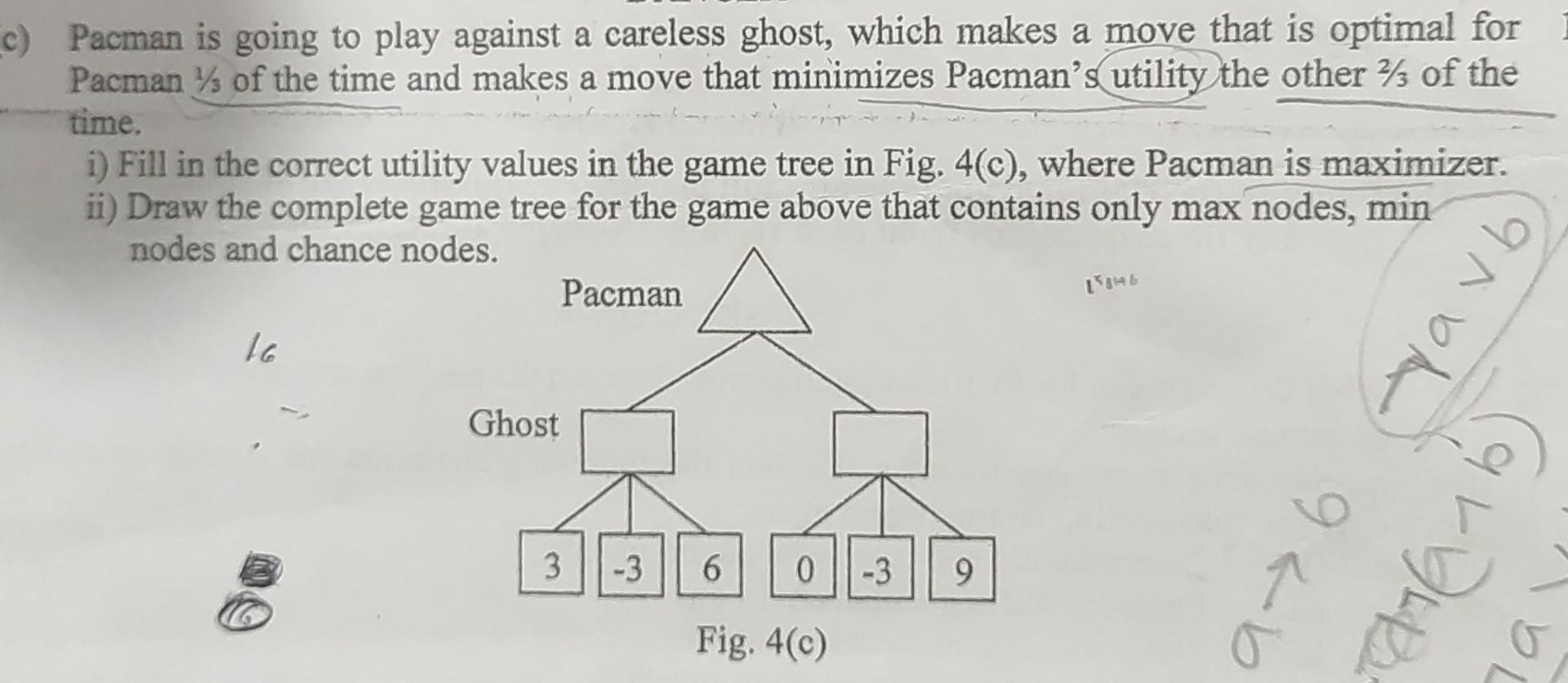 Solved artificial intelligence answer & draw game tree | Chegg.com