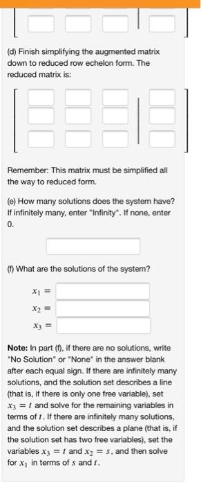 Solved (1 point) Solve the following system using augmented | Chegg.com
