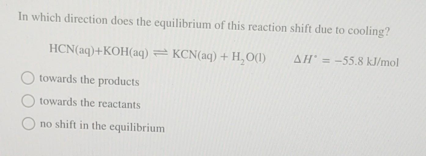 Solved Identify the equilibrium shift that takes place after | Chegg.com