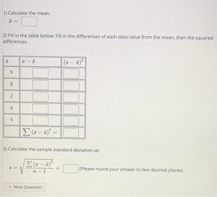 Solved how do you find the squared differences | Chegg.com