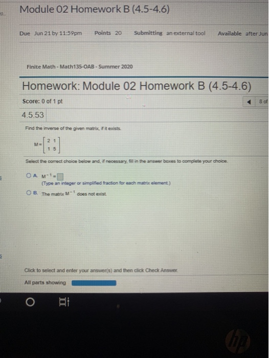 Solved Module 02 Homework B (4.5-4.6) Due Jun 21 by 11:59pm | Chegg.com