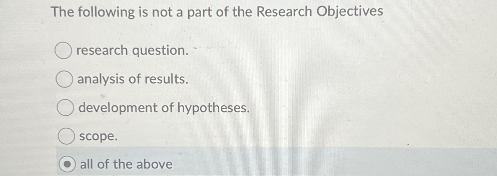 Solved The following is not a part of the Research | Chegg.com