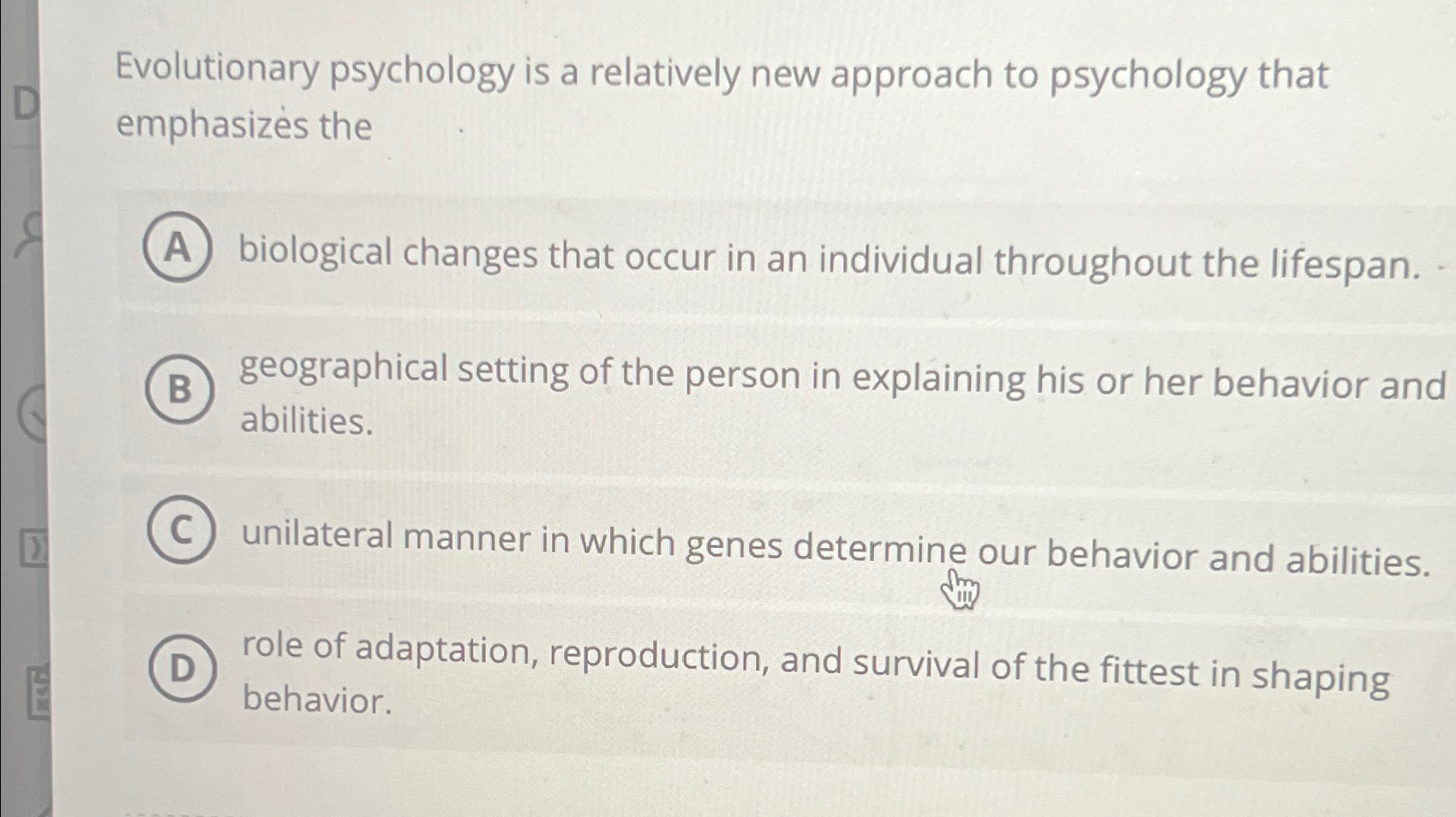Solved Evolutionary psychology is a relatively new approach | Chegg.com