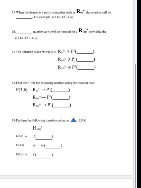 Solved 15 When The Degree Is A Positive Number Such As R Chegg Com