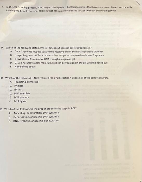 GENE CLONING QUESTIONS AND ANSWERS visual data 5