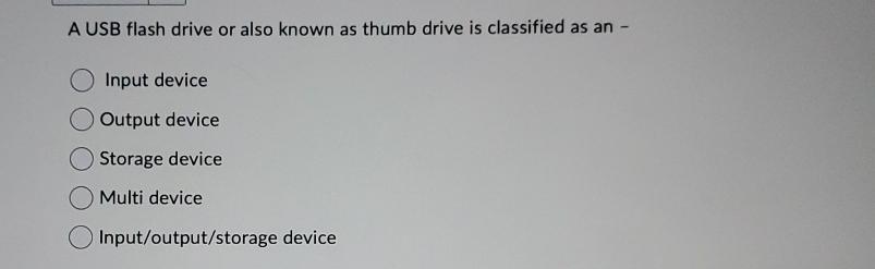 A USB flash drive or also known as thumb drive is | Chegg.com