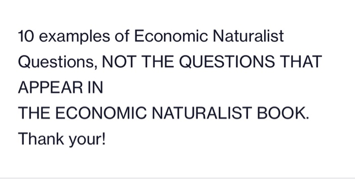 economic naturalist essay examples