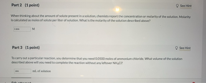 Solved 01 Question (3 points) See page 320 When chemists | Chegg.com